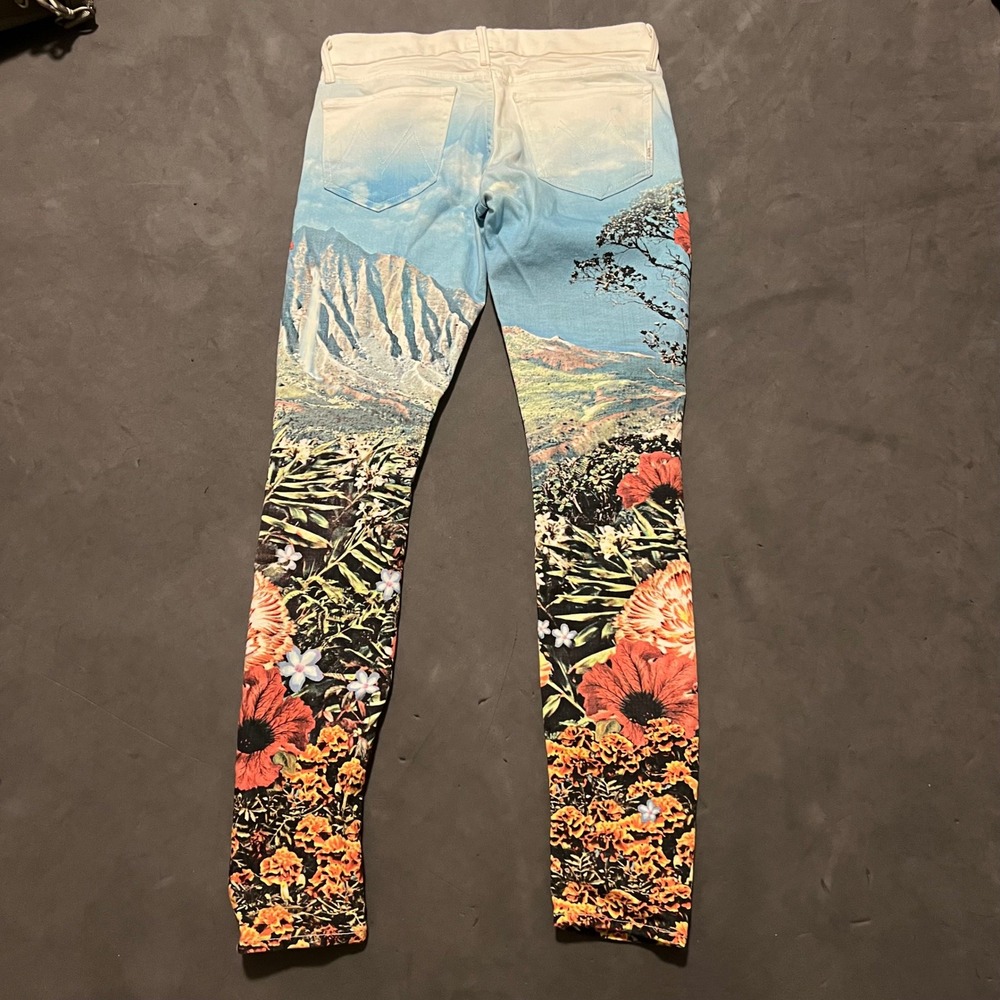 Mother The Looker Skinny Jeans A Day in Paradise Tropical Landscape Print‎ 27 - Picture 2 of 9